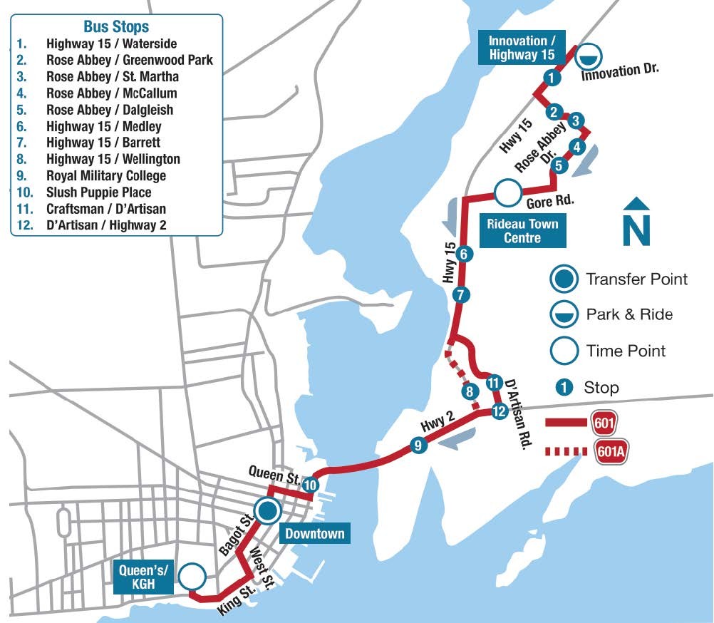 601 Route map