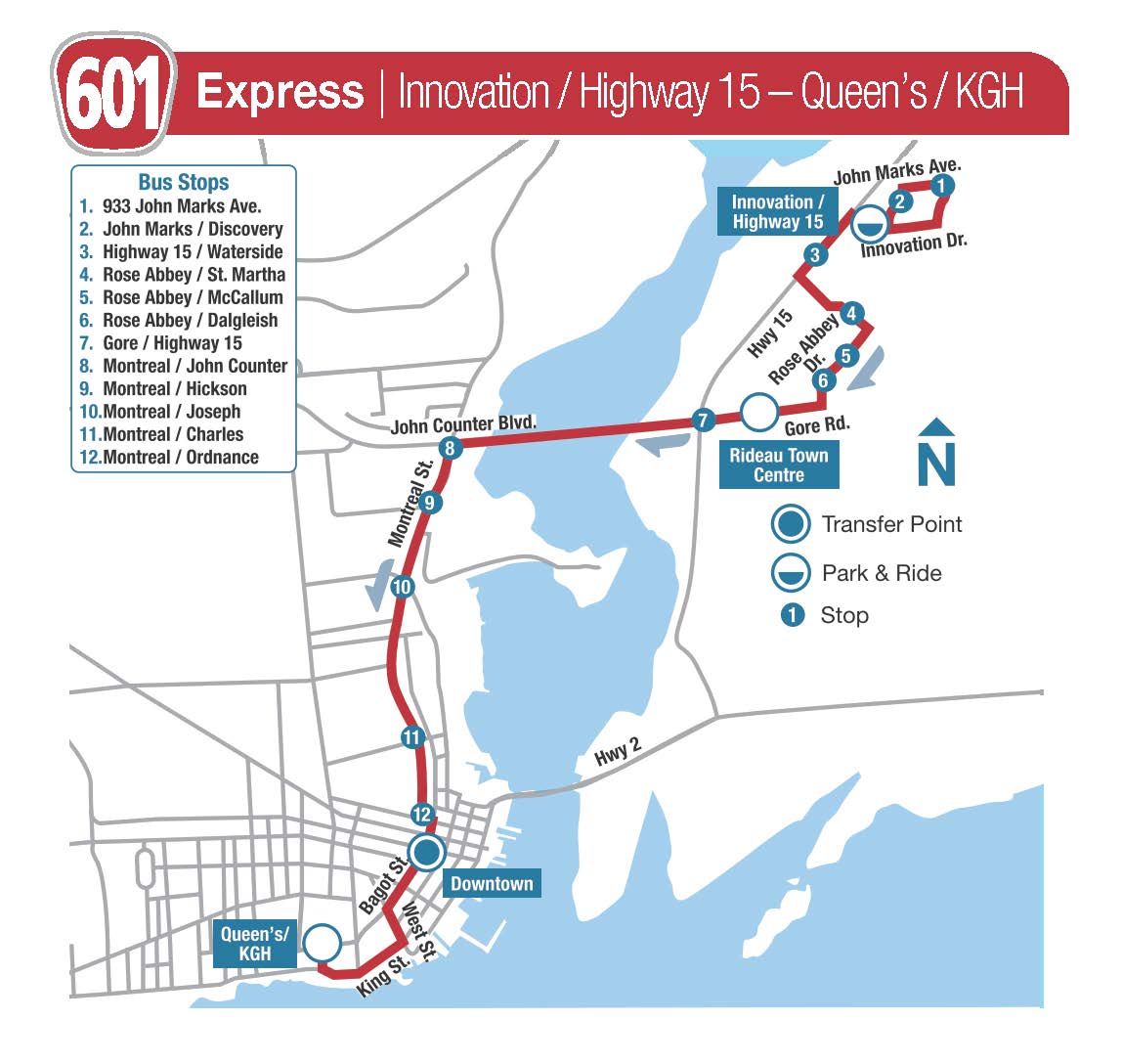 Temporary Route 601 map